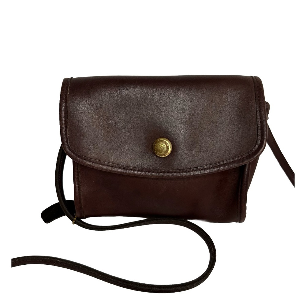 Vintage Coach Chrystie 9892 Leather Push-lock Mahogany Crossbody USA Bag Purse